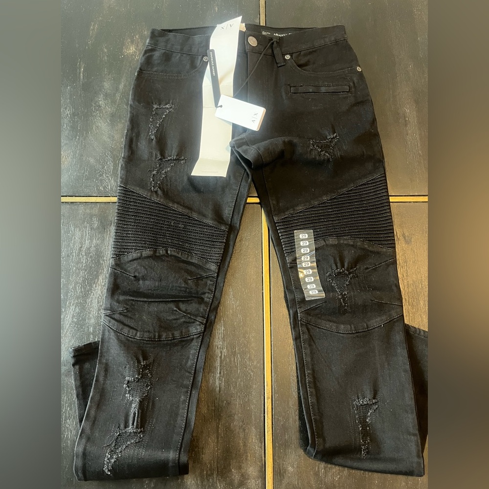 Armani Exchange Black Slim Pocket Jeans